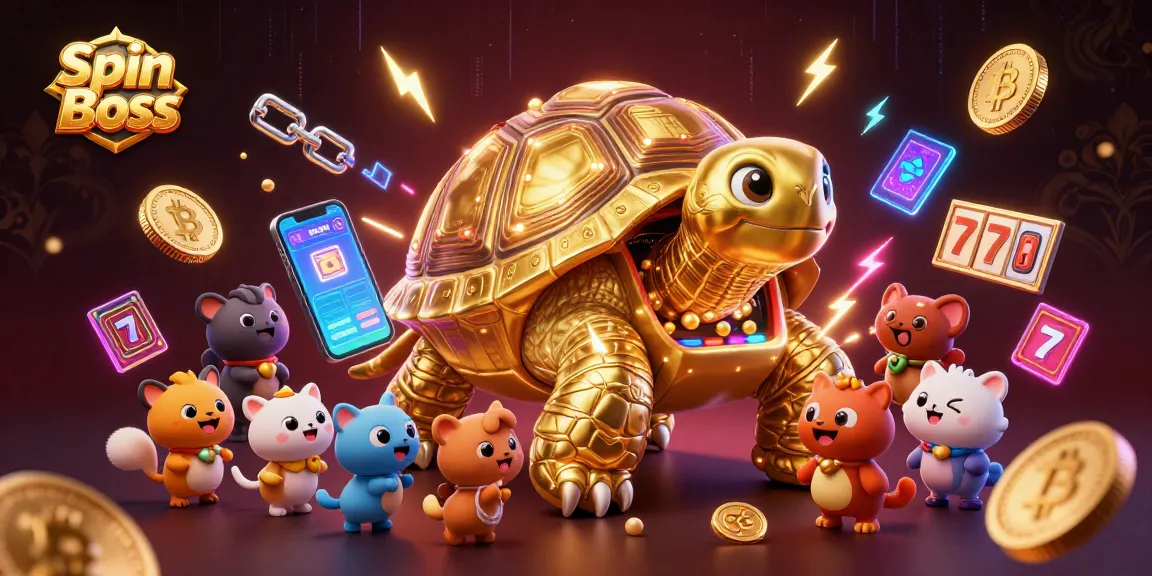 Spin Boss captivates players with a colossal tortoise pinball machine and casino elements.