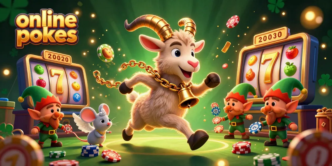 Experience thrilling online pokies moments with a whimsical casino scene featuring Krampus and joyfully chaotic elements.